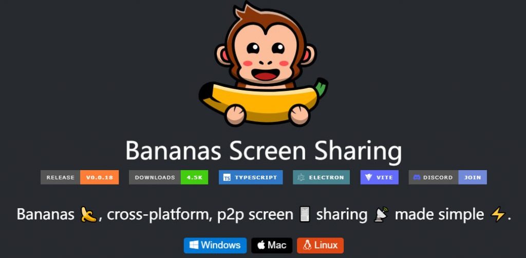 Bananas Screen Sharing 屏幕共享工具