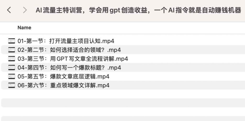 AI流量主特训营，学会用gpt创造收益，一个AI指令就是自动赚钱机器