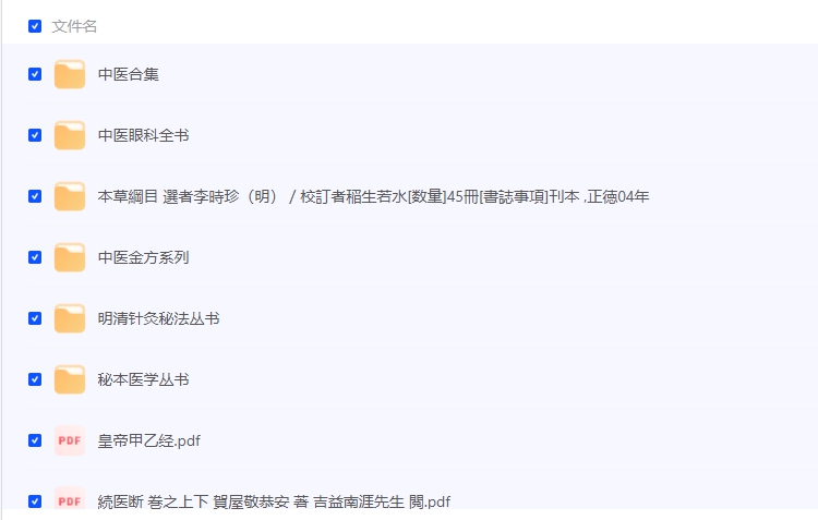 全套中医书籍整理（上千本）