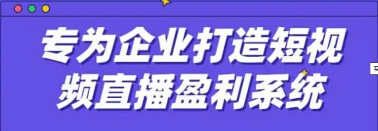 实战全网营销-专为企业打造短视频直播盈利系统